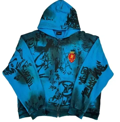 Balenciaga Blue Skater Graffiti Hoodie rep