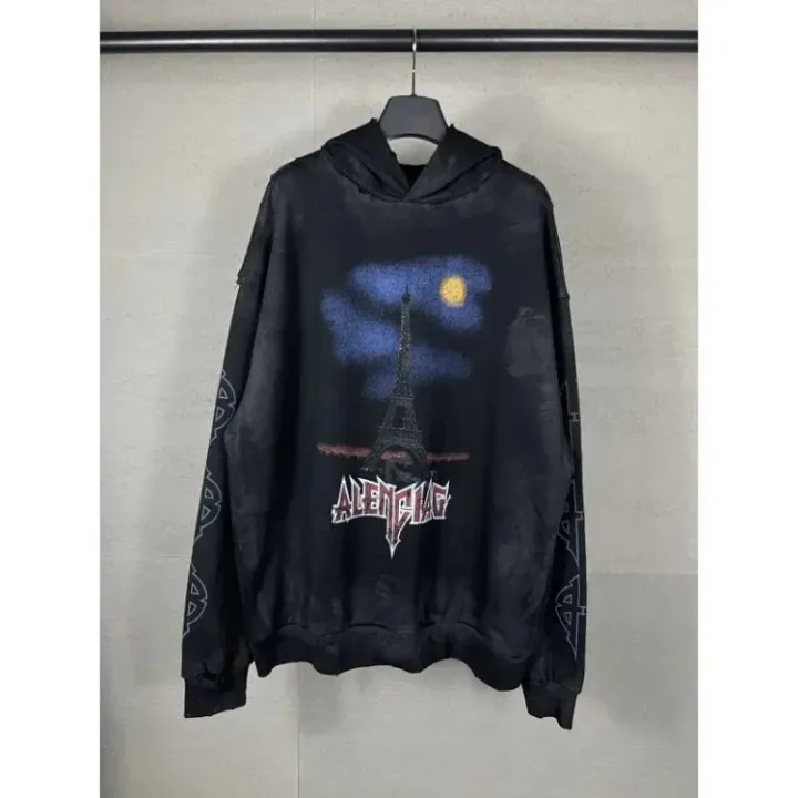 Balenciaga Paris Moon Cotton Hoodie rep
