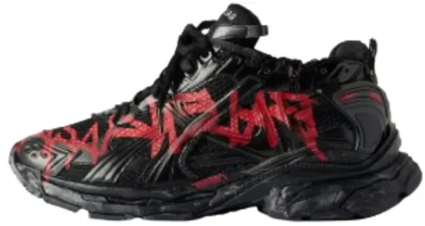 Balenciaga Runner Black Red Graffiti rep