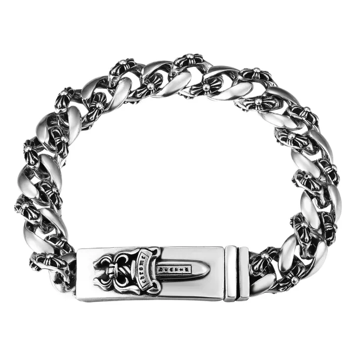 Chrome Hearts Thick Bracelet With Cross rep