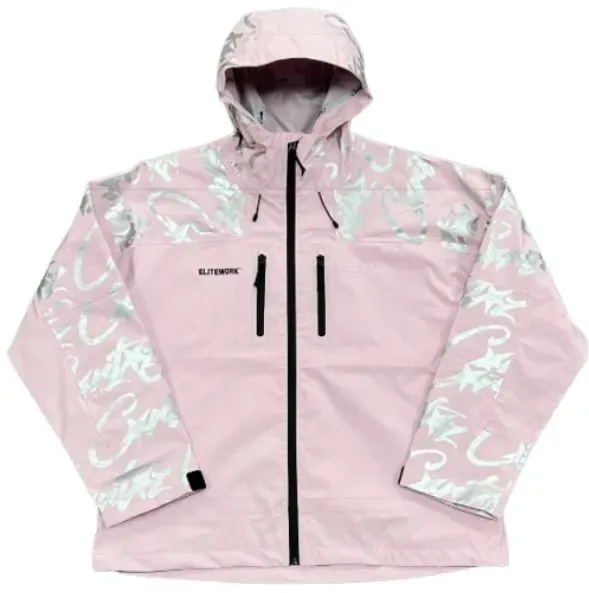Corteiz Pink Windbreaker with Monogram on Sleeves rep