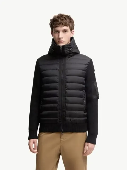 Moncler Navy Blue Padded Zip-Up Cardigan rep