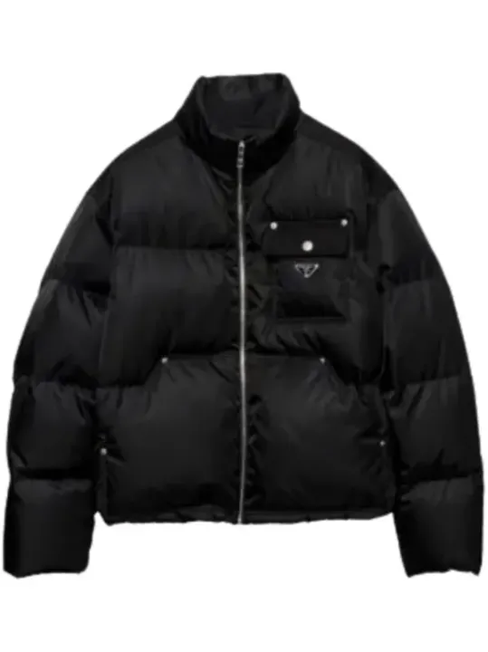 Prada Cropped Triangle-Logo Padded Jacket rep