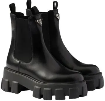 Prada Monolith Leather Chelsea Boots rep