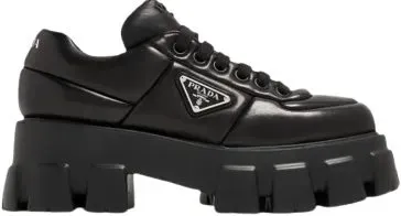 Prada Monolith Padded Leather Lace-Up Shoes rep