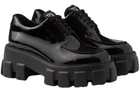 Prada Monolith Patent Leather Lace-Up Shoes rep