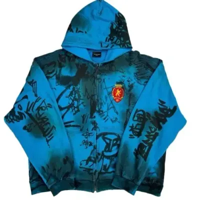 Balenciaga Blue Skater Graffiti Hoodie rep