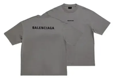 Balenciaga T-Shirt Small Logo Grey rep