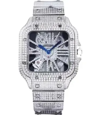 Cartier Santos Skeleton Iced Out rep