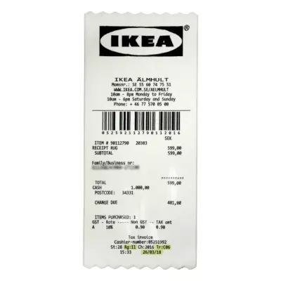 Ikea Markerad "Receipt" Rug rep