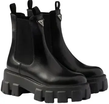 Prada Monolith Leather Chelsea Boots rep