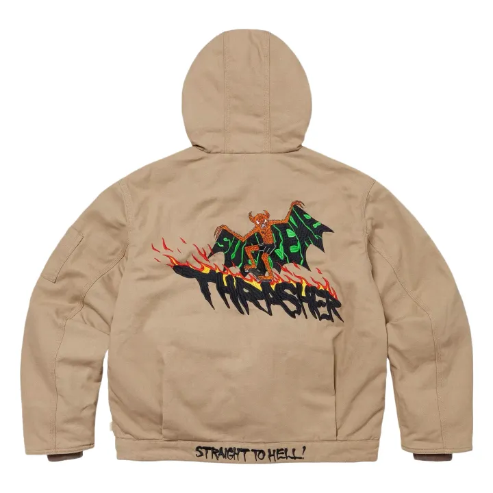 Thrasher x Supreme Hooded Work Jacket (Black) rep
